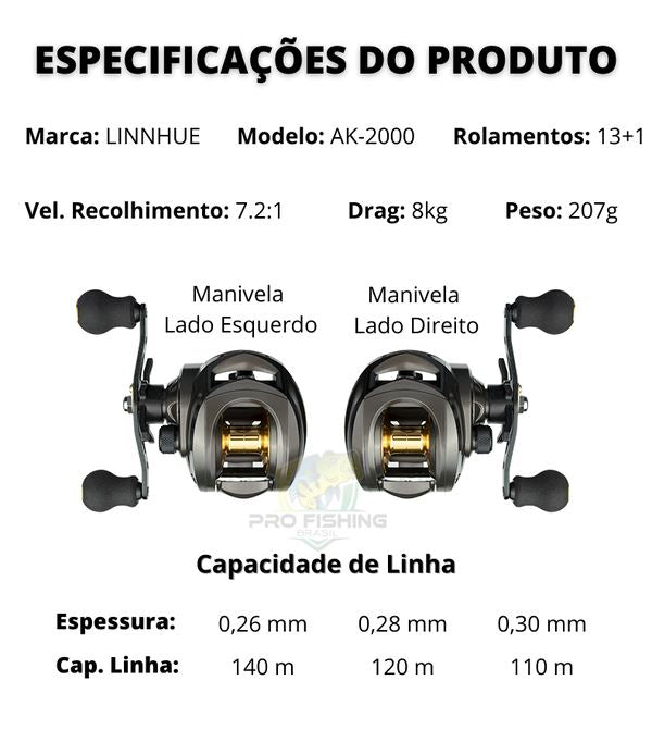 Nova Carretilha Premium LURE PRO AK-2000 NB1401