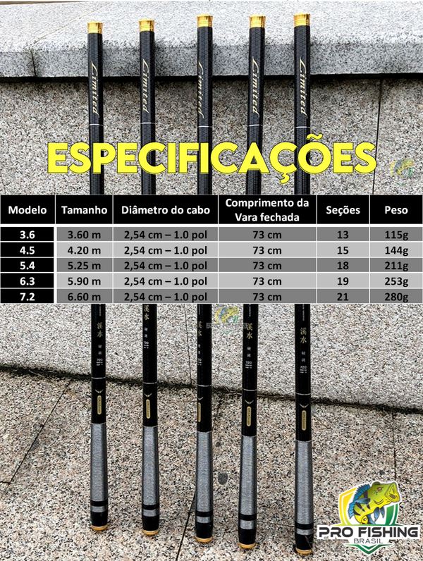 Nova Vara Telescópica de Carbono Premium LIMITED NB1435